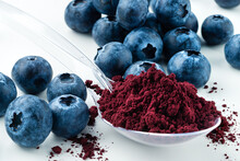 Antioxidant Rich Blueberry Powder Made Freeze Dried Super Food And Hand Picked Wild Nordic Berry, Healthy And Trendy Food From Nature Dry Blueberry Powder