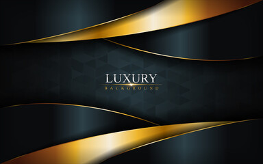 Wall Mural - luxury dark navy combination with golden lines background design