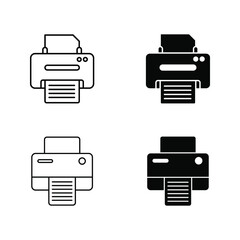 Wall Mural - Printer outline and filled vector icon color editable