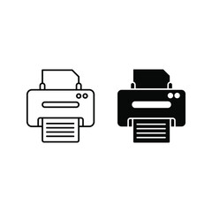 Wall Mural - Printer outline and filled vector icon color editable