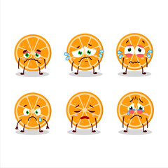 Poster - Slice of orange cartoon character with sad expression