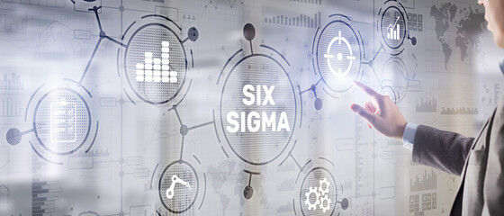 Wall Mural - Six Sigma. Management concept aimed at improving the quality of work of an organization or a separate unit.