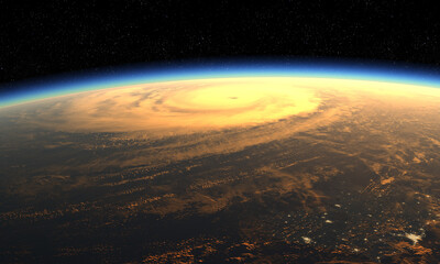 Wall Mural - tropical cyclone as seen from space, 3d illustration