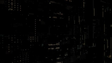 Wall Mural - binary code 3d background with blur and camera focus. zero and one digits. technology concept. loop 