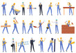 © nsit0108 - Builder icons set. Cartoon set of builder vector icons for web design