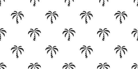 Wall Mural - palm tree seamless pattern coconut tree vector island tropical summer ocean beach scarf isolated tile background repeat wallpaper cartoon white illustration design