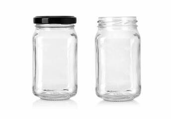 Poster - Close empty glass jar for food and canned food