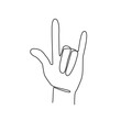 Peace Sign Print Hand Illustration Art, One Line Drawing Sketch Continuous Line Art. Minimalist Line Drawing. Vector EPS 10