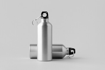 Sticker - Reusable aluminum water bottle mockup.