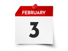 February 3 Day Calendar