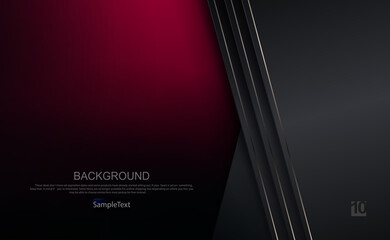 Wall Mural - Dark background in burgundy and gray shades with a gradient, gray curtains with a thin shiny edging