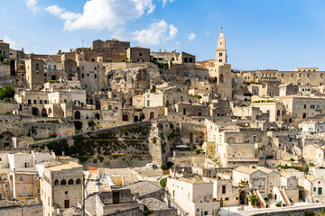 Wall Mural - Panoramic view of the historic district of Sasso Caveoso in Matera, UNESCO World Heritage Site, Basilicata, Italy