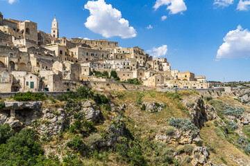 Wall Mural - Scenic cityscape of Matera Sasso Caveoso district in a beautiful sunny day, Basilicata, Italy