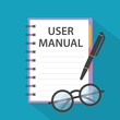 user manual handbook instruction- vector illustration