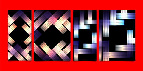 Wall Mural - Set of Abstract squares banner pattern. Business design template. Vector banner.