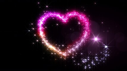 Wall Mural - heart glitter sparkling particles love fireworks background.