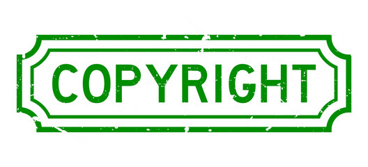 Wall Mural - Grunge green copyright word rubber business seal stamp on white background