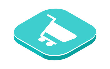Wall Mural - shopping cart isometric icon, online shopping app pictogram vector illustration