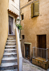 Canvas Print - old steps at a historic building