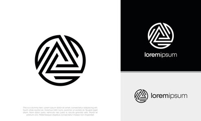 Wall Mural - Innovative high tech logo template. Template label for blockchain technology. Initial A. Technology Logo.