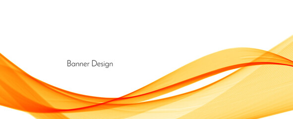 Wall Mural - Abstract smooth stylish yellow and orange wave banner background