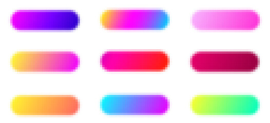 Wall Mural - Set of pixelated gradient backgrounds for buttons.