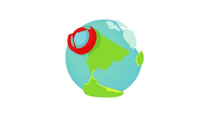 Sticker - Mark on map of earth icon animation best object on white background