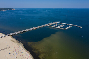 Wall Mural - Sopot Pier, Baltic Sea from above