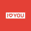 © Art Alex - Phrase I love you in minimalist style.  Design of a postcard, print or banner for Valentine's Day.
