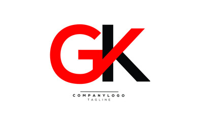 Wall Mural - GK icon monogram letter text alphabet logo design