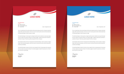 Wall Mural - letterhead format template, business style letterhead design template. company letterhead template d