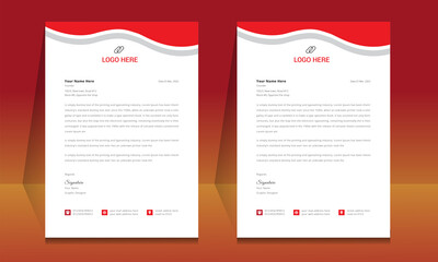 Wall Mural - letterhead format template, business style letterhead design template. company letterhead template d