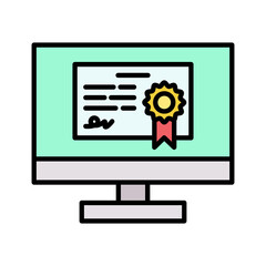 Canvas Print - Online Certificate Icon