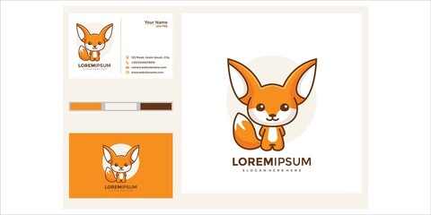 Sticker - Cute fox logo and business card