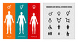 Gender & minority symbols - male, female & bigender + icons. Marketing vector elements