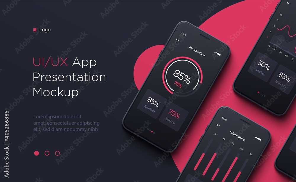 Realistic modern black smartphone mockup design for the mobile ...