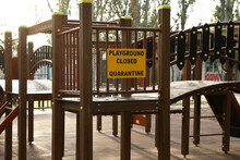 Empty Children's Playground Closed During COVID-19 Quarantine