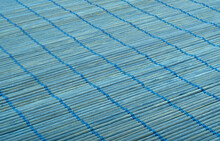 Full Frame Of Blue Bamboo Food Mat Diagonal.