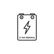 Lithium ion battery icon vector illustration