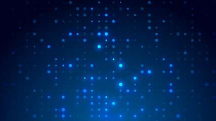 Dot  white blue pattern screen led light gradient texture background. Abstract  technology big data digital background. 3d rendering.