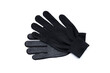 © Andrii - black textile worker gloves isolated on a white background. above view. studio shot. handyman protective equipment