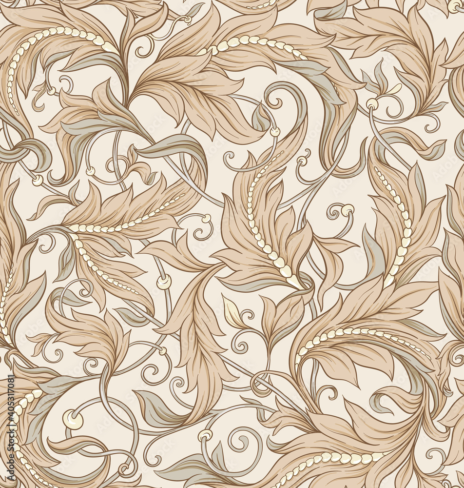 Seamless pattern, background in the style of baroque, renaissance ...