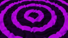 Abstract Background With Purple Black Circles On The Noise Wave Field. Detailed Displaced Surface. Modern Background Template For Documents, Reports And Presentations. Sci-Fi Futuristic. 3d Animation