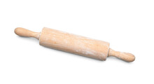 Wooden Rolling Pin On White Background