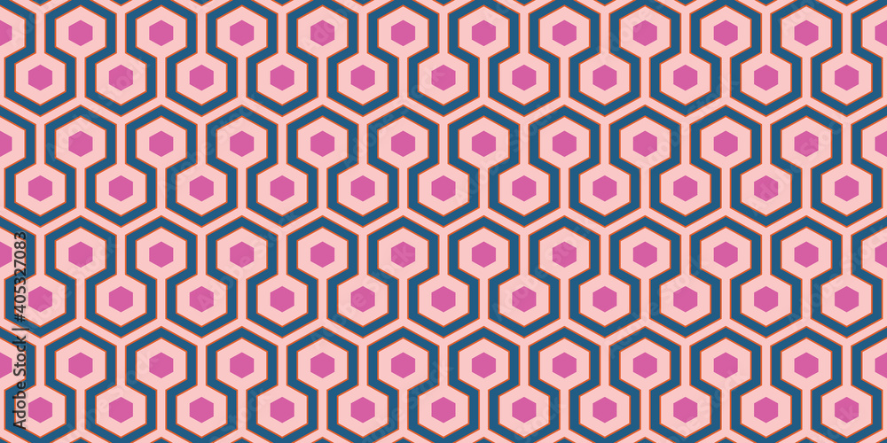 1960s Geometric Wallpaper | Groovy Pink, Blue & Orange Retro Pattern ...