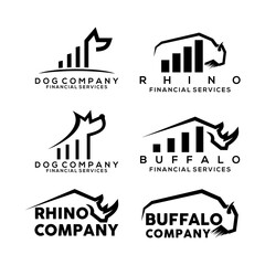 Wall Mural - animal financial services logo vector