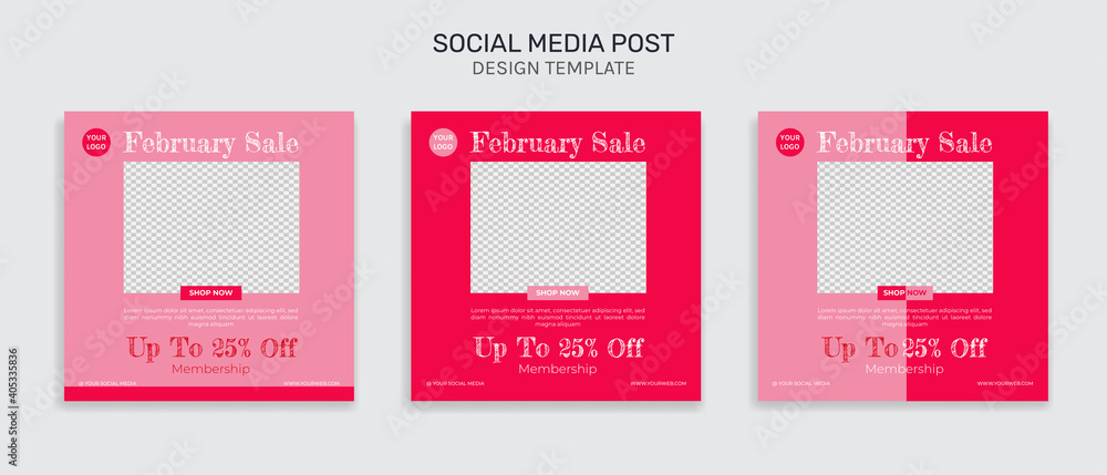 February Sale banner and social media instagram post bundle kit ...