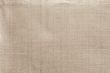 Jute Hessian Sackcloth Canvas Woven Texture Pattern Background In Light Beige Cream Brown Color Blank Empty