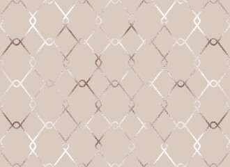 Wall Mural - Geometric seamless pattern silver rhombus mesh.