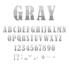 Number Font. Sketch Gray Letters Numbers. Beautiful Sketch Alphabet On White Backdrop. Stock Image. EPS 10.